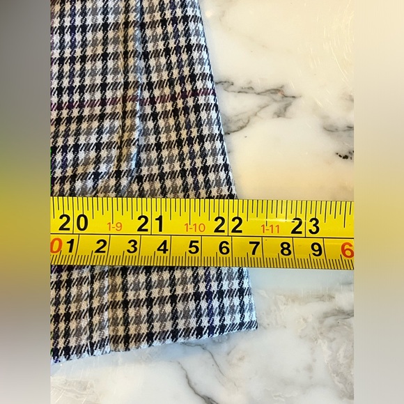 EUC KAREN KANE Ruched Sleeve Houndstooth Plaid Blazer W/ Stretch M Cream/Multi - Picture 10 of 14